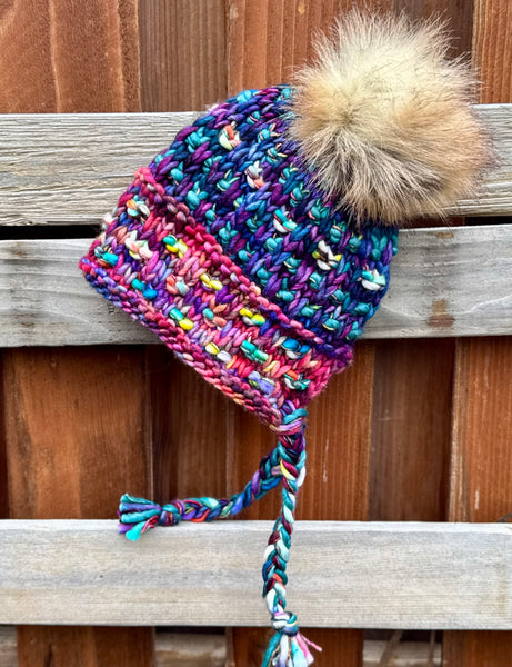 Hotdish Bonnet - Whales Road, Singlelot Pink with accents