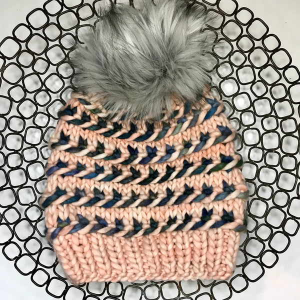 Candy Twist Hat - melon and blues