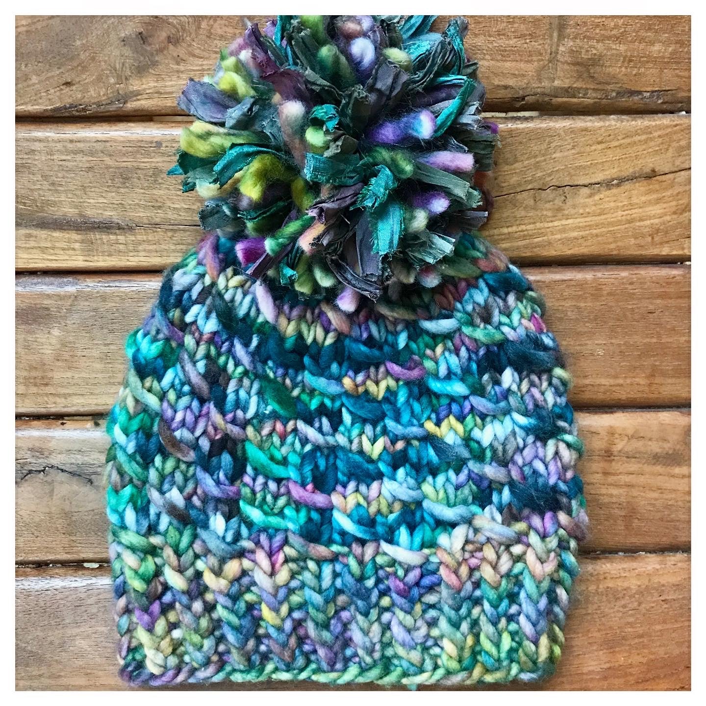 hand knit merino wool hat